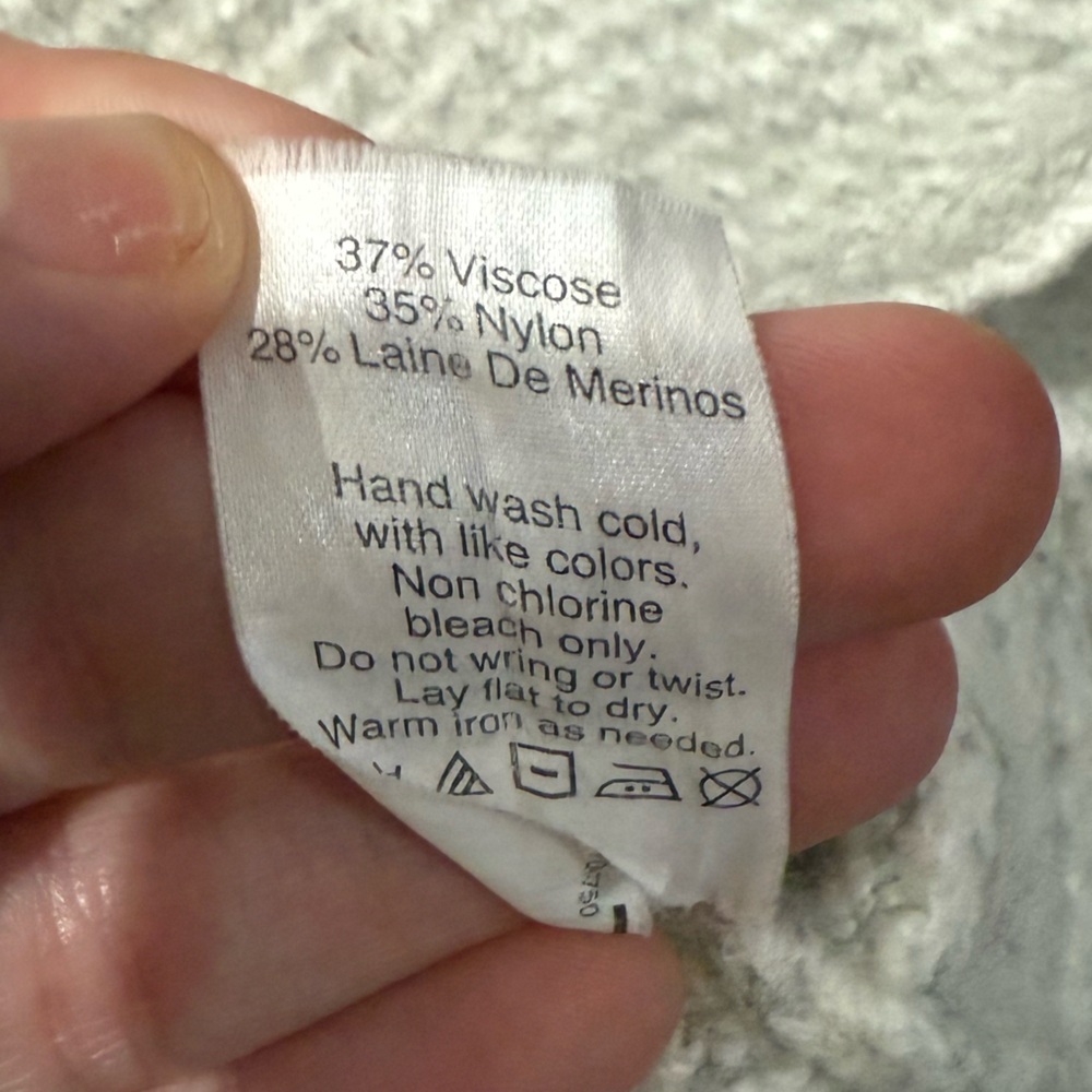 J.Crew XXS Merino Wool Blend Sweater Cream Ivory Textured Long Sleeve - Picture 4 of 4